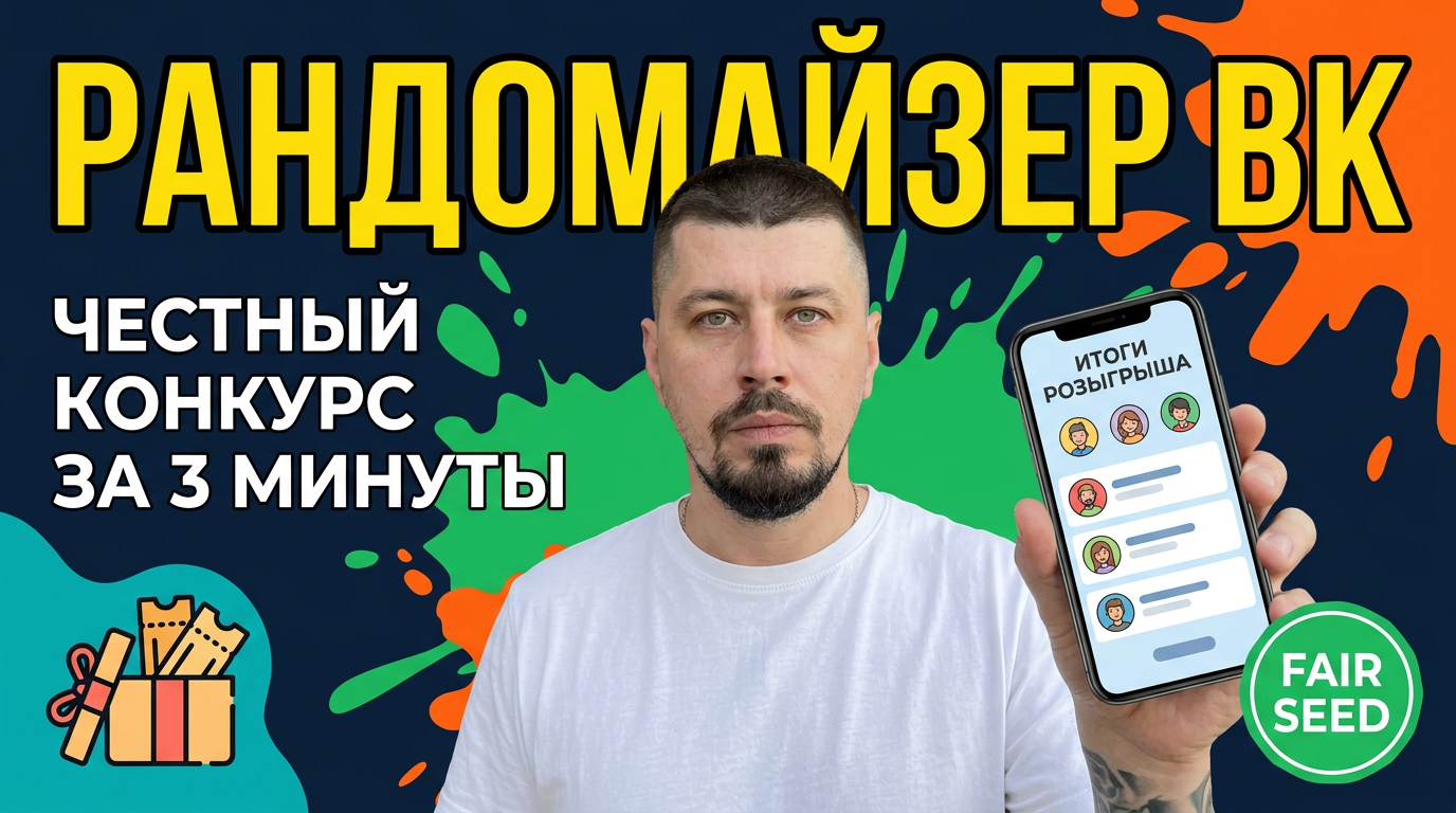 Рандомайзер для розыгрыша в ВК: как провести конкурс за 3 минуты, честно выбрать победителя и опубликовать итоги в один клик